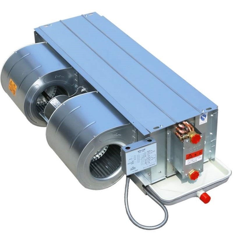 管机卧式暗装风机盘管中央空调院酒店风井水交换室内新风系统