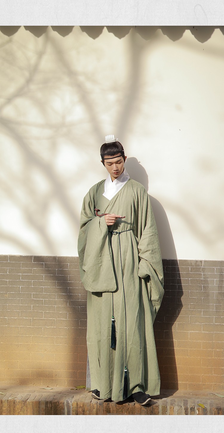 挽纱坊汉服明制鹤大氅尖摆直身现货男女女款汉服