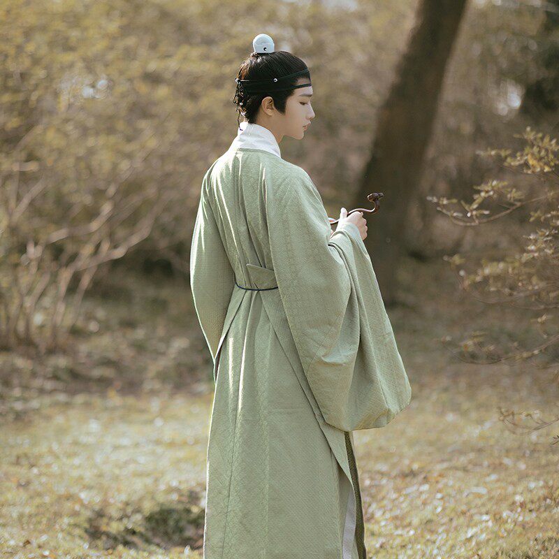 挽纱坊汉服明制鹤大氅尖摆直身现货男女女款汉服