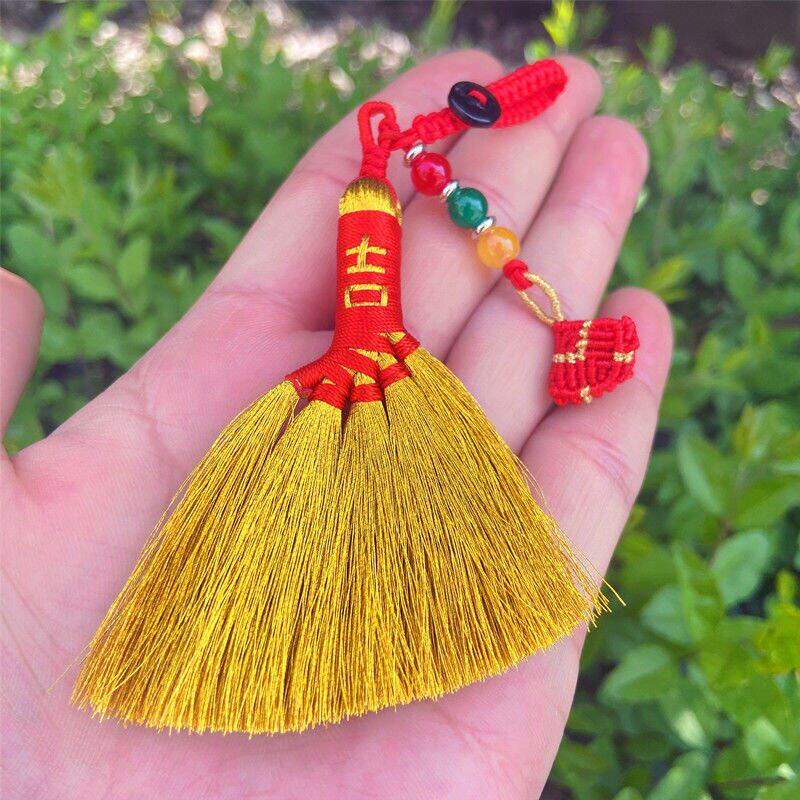 端午节五彩迷你绳小手工扫把挂件挂饰扫把