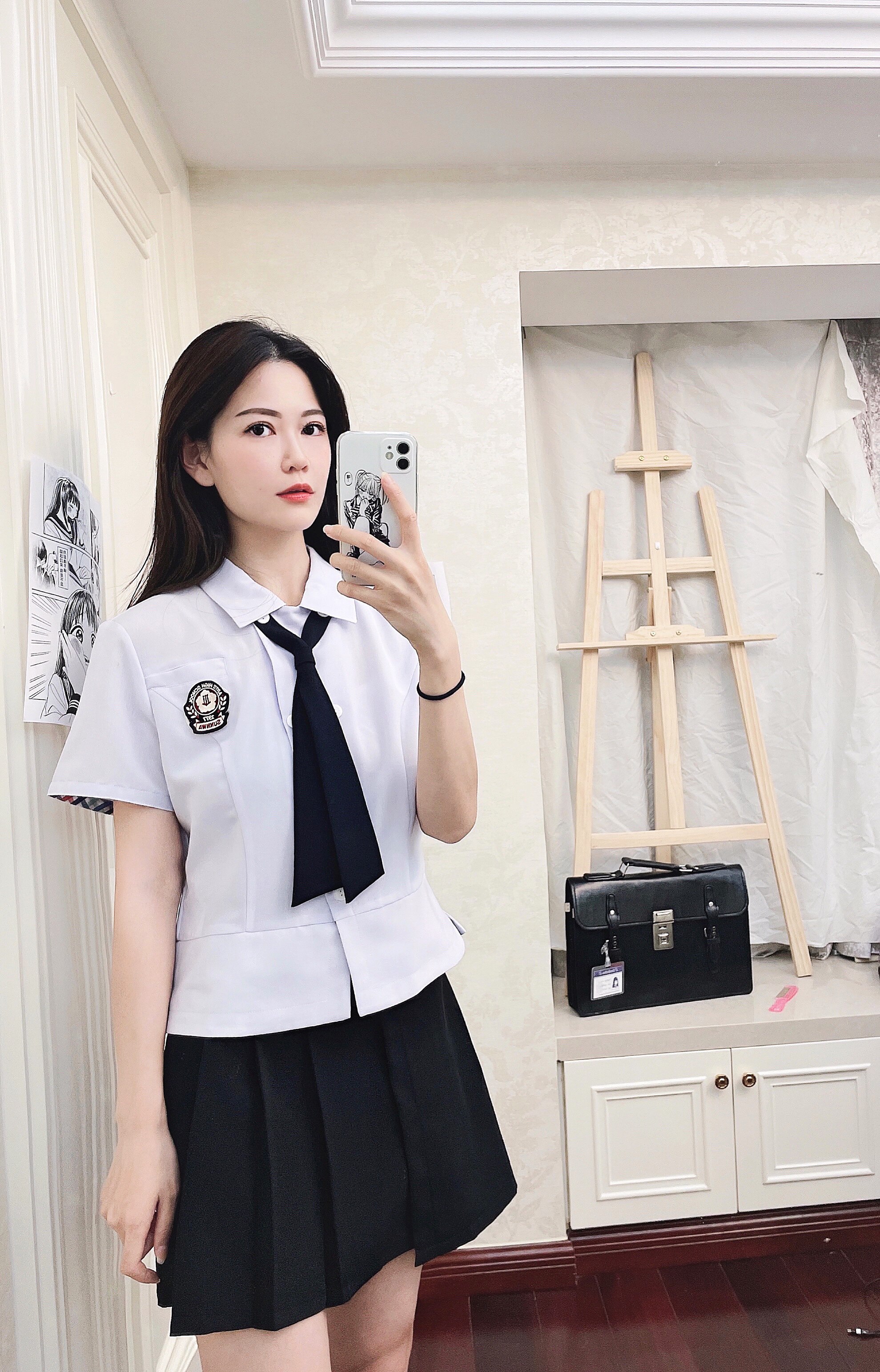 韩国校服艺高jkdk情侣短袖衬衫制服网红学生校服