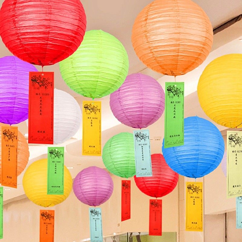 灯谜灯笼新年年春节元宵挂纸彩色字谜蜂窝年会灯笼