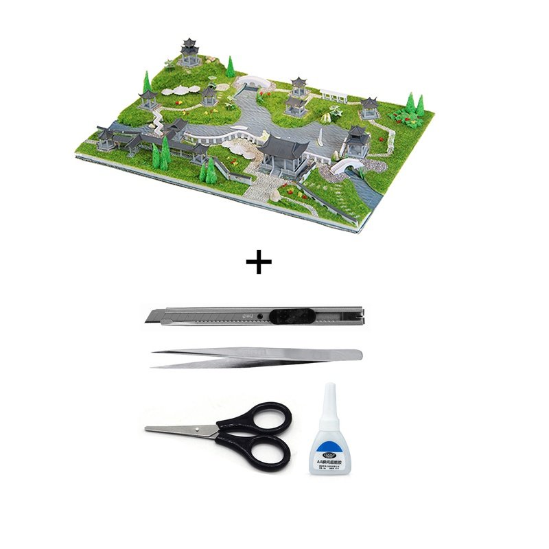 模型中天锦绣江南古典园林创意创意小房子迷你手工玩具建筑