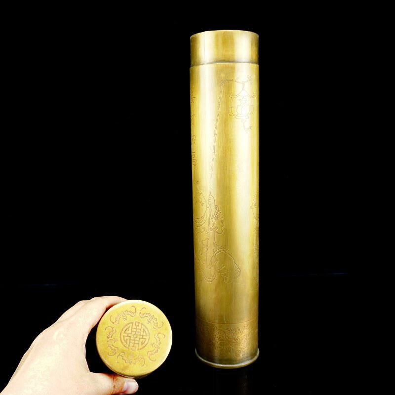 黄铜香筒居室家用供奉檀香线香竹签香装香桶香薰炉