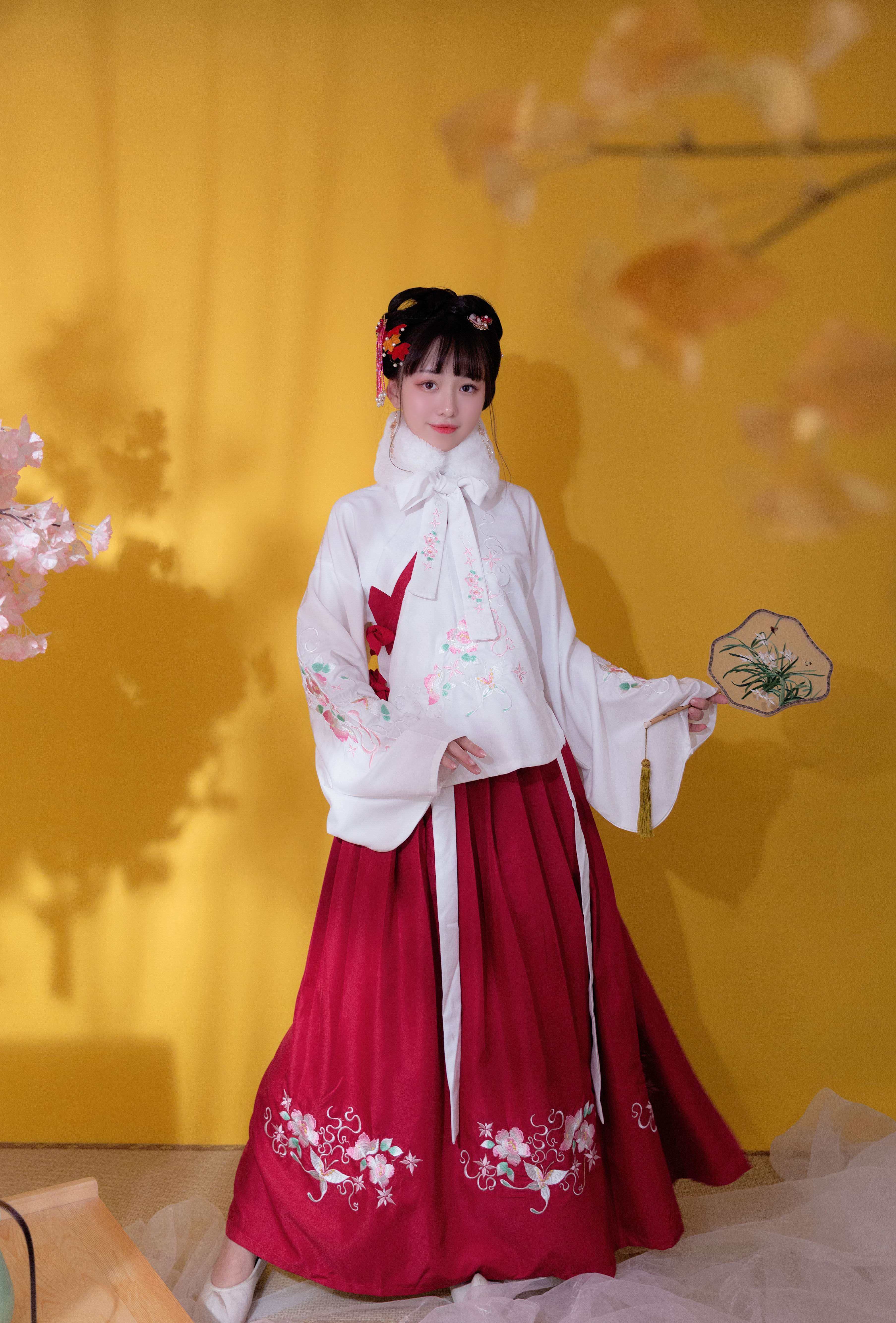 碟意汉韵阁芙蓉传统汉服女齐腰袄裙明制一片片式cosplay女装