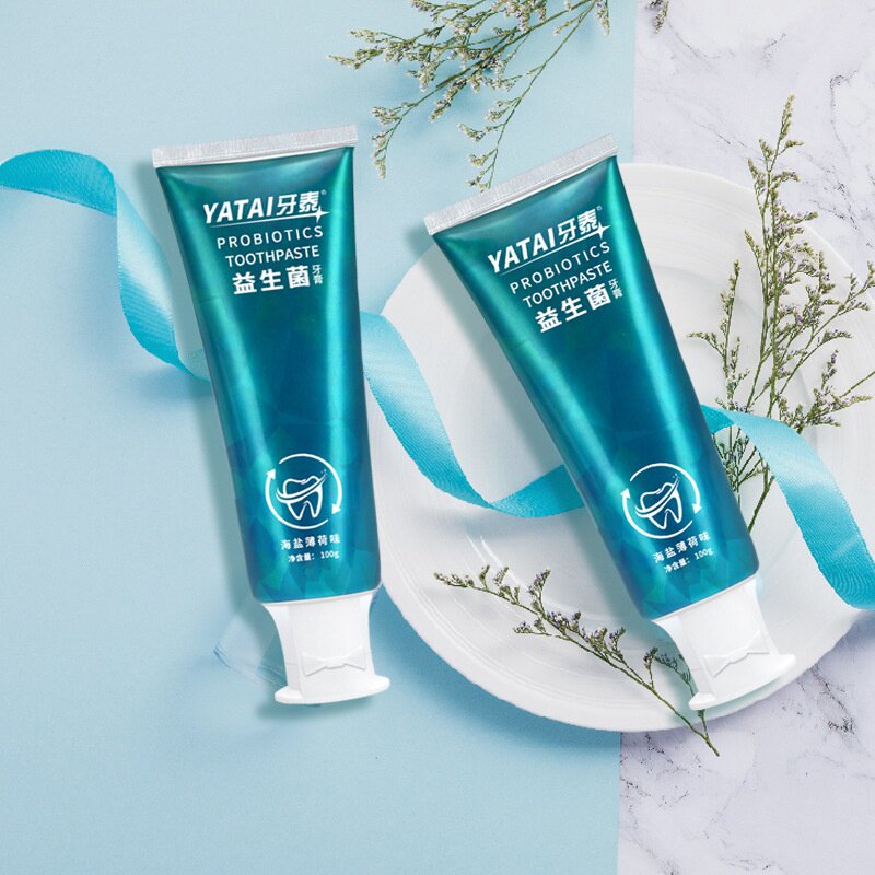 牙膏官方益生海洋之风海盐薄荷清新亮白去渍牙膏