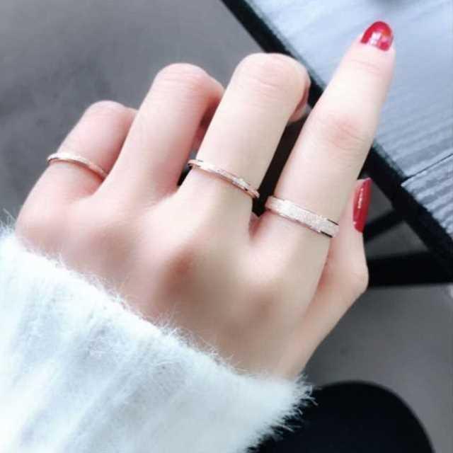 戒指手指短粗适合时尚玫瑰金窄版戒指