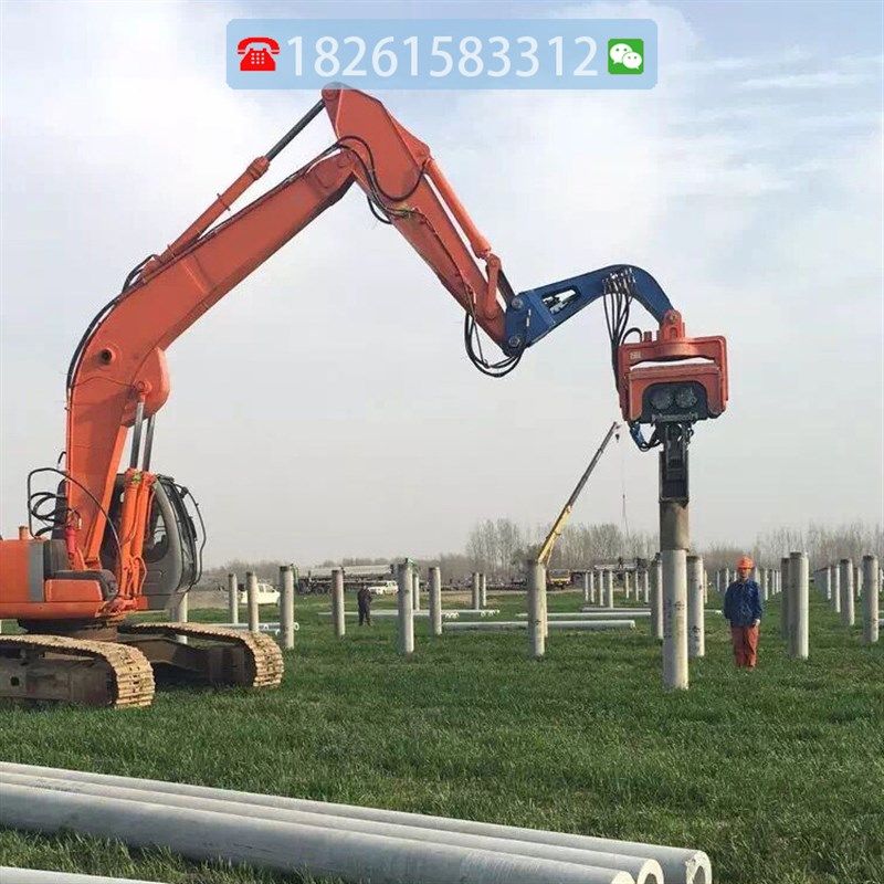 挖掘机液压打桩机供应高频振动管桩打桩农技服务