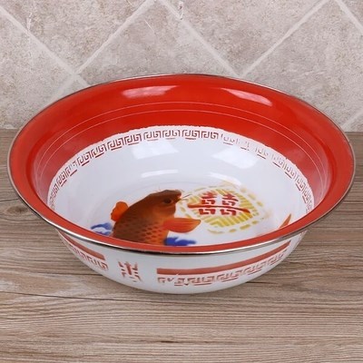 搪瓷洋瓷盆子老式结婚洗脸盆洗脚脚盆怀旧菜盆脸盆