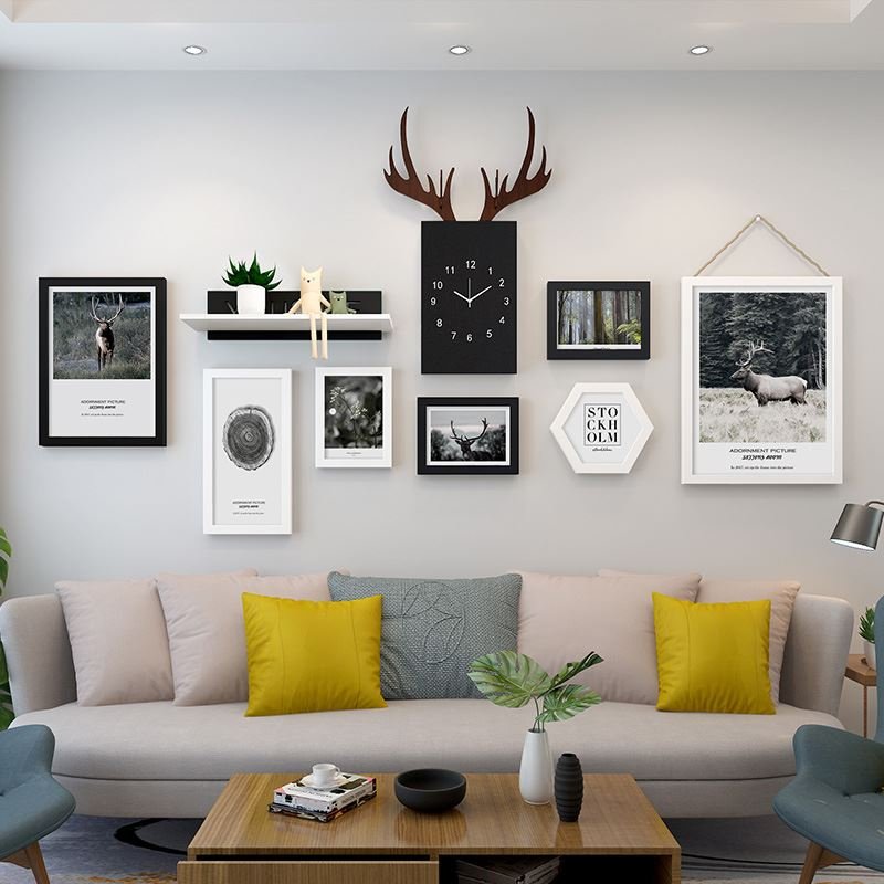 客厅上的中式新中式背景墙墙上装饰画卧室挂在挂画现代装饰画