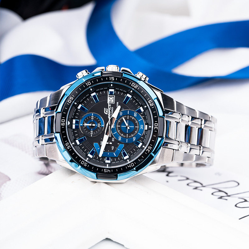 卡西欧海洋之心机械表造型手表石英夜光指针式码表efr-539d-1a2日韩