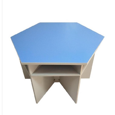 台面实验室六边边桌咨询科学实验舞台美术桌室六人课桌椅