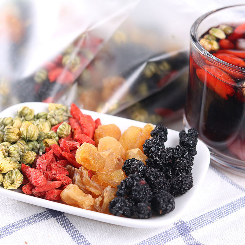 花茶桑葚枸杞龙眼肉菊桂圆熬夜调理必喝组合养生茶