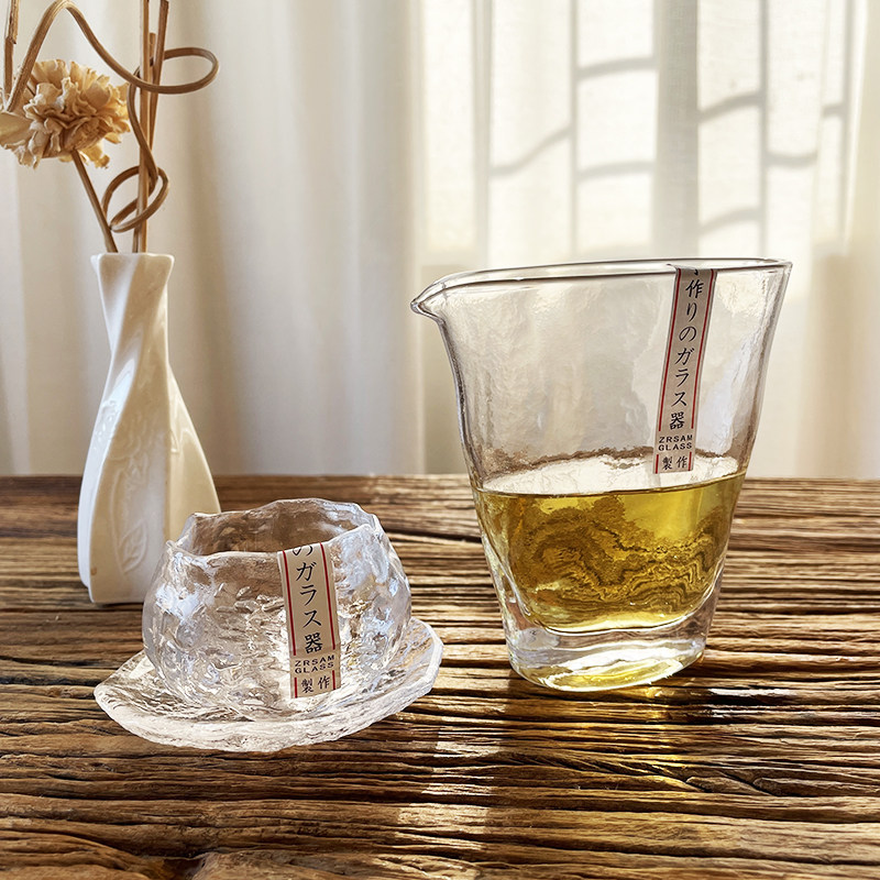 酒杯冰冻琥珀冰岩杯家用琉璃日式清酒小酒高颜值清酒杯