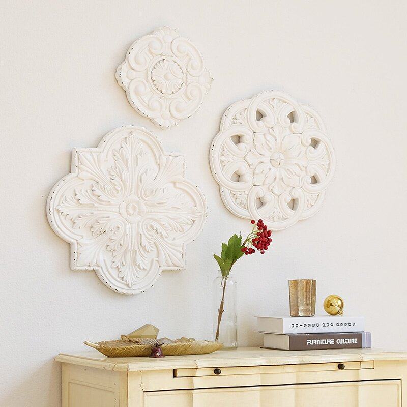 壁饰法式乡村罗马假日系列复古雕花组合玄关客厅壁饰