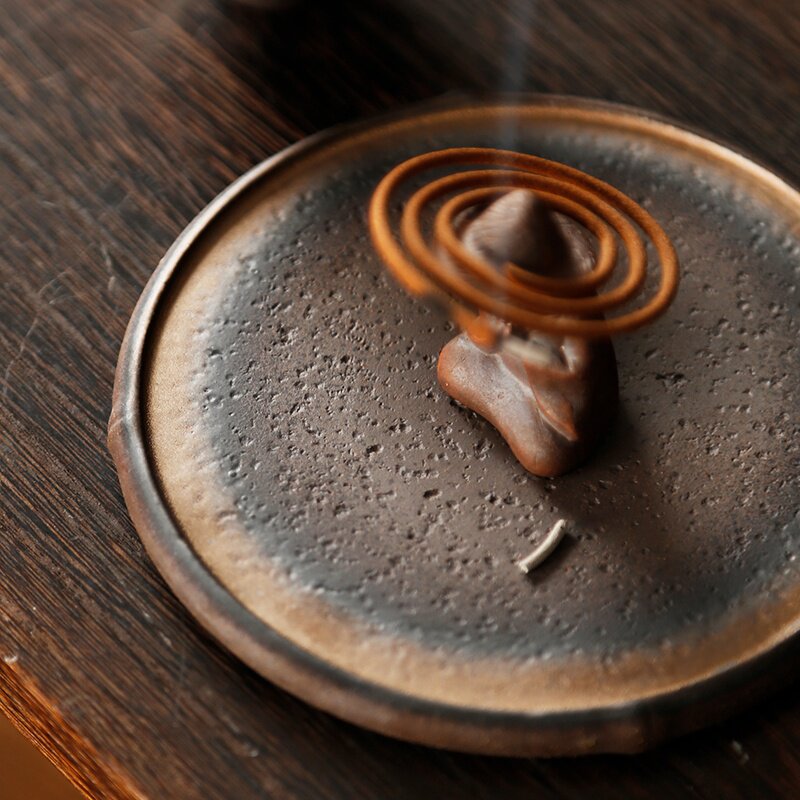 盘香托架檀香蚊香架子创意固定家用室内茶道香薰炉