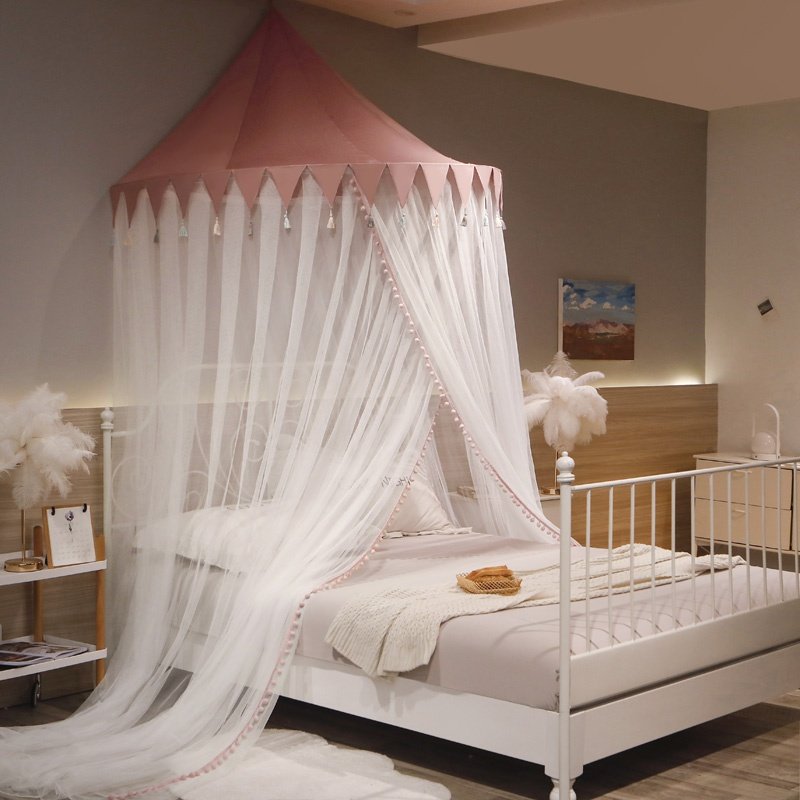 夏季公主半圆吊顶蚊帐圆顶儿童童床睡帐落地蚊帐