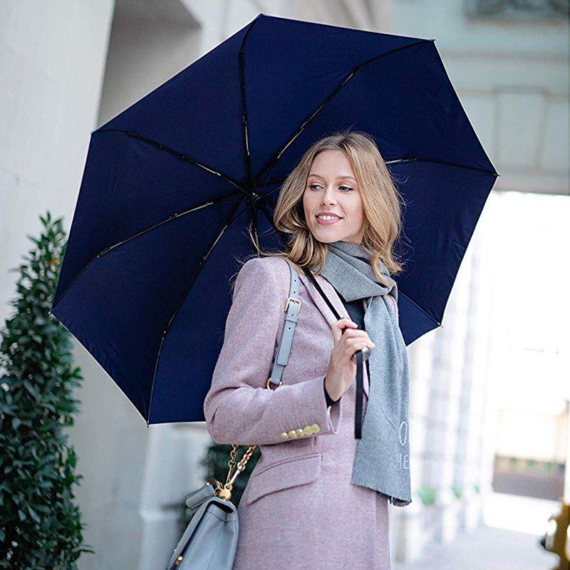 高档英国balios雨伞手工木柄自动折叠晴雨伞玻璃纤维伞