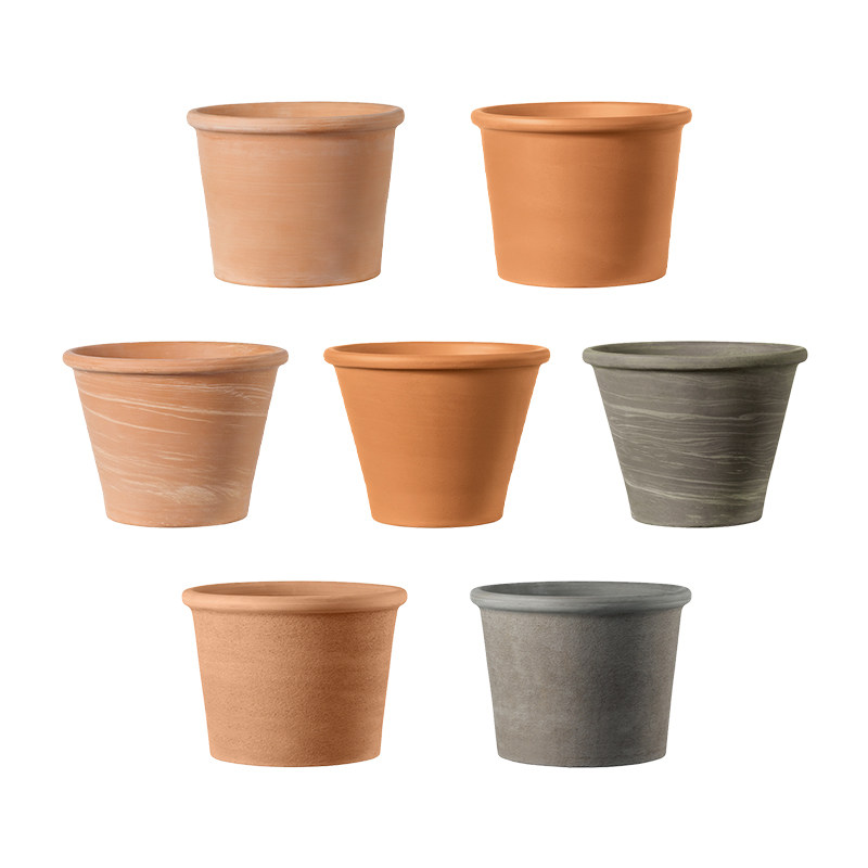 deroma罗马陶土花盆纹理绿植多肉花卉阳台客厅花盆