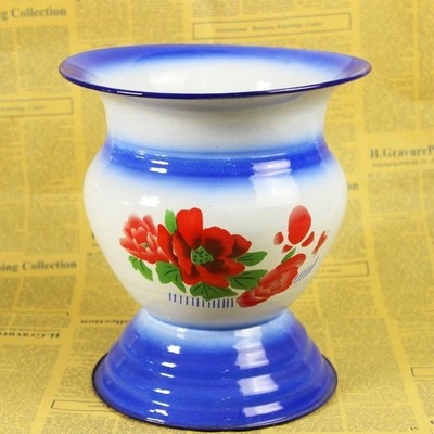 复古铁皮搪瓷痰盂儿童夜壶老人起夜用尿尿盆痰盂