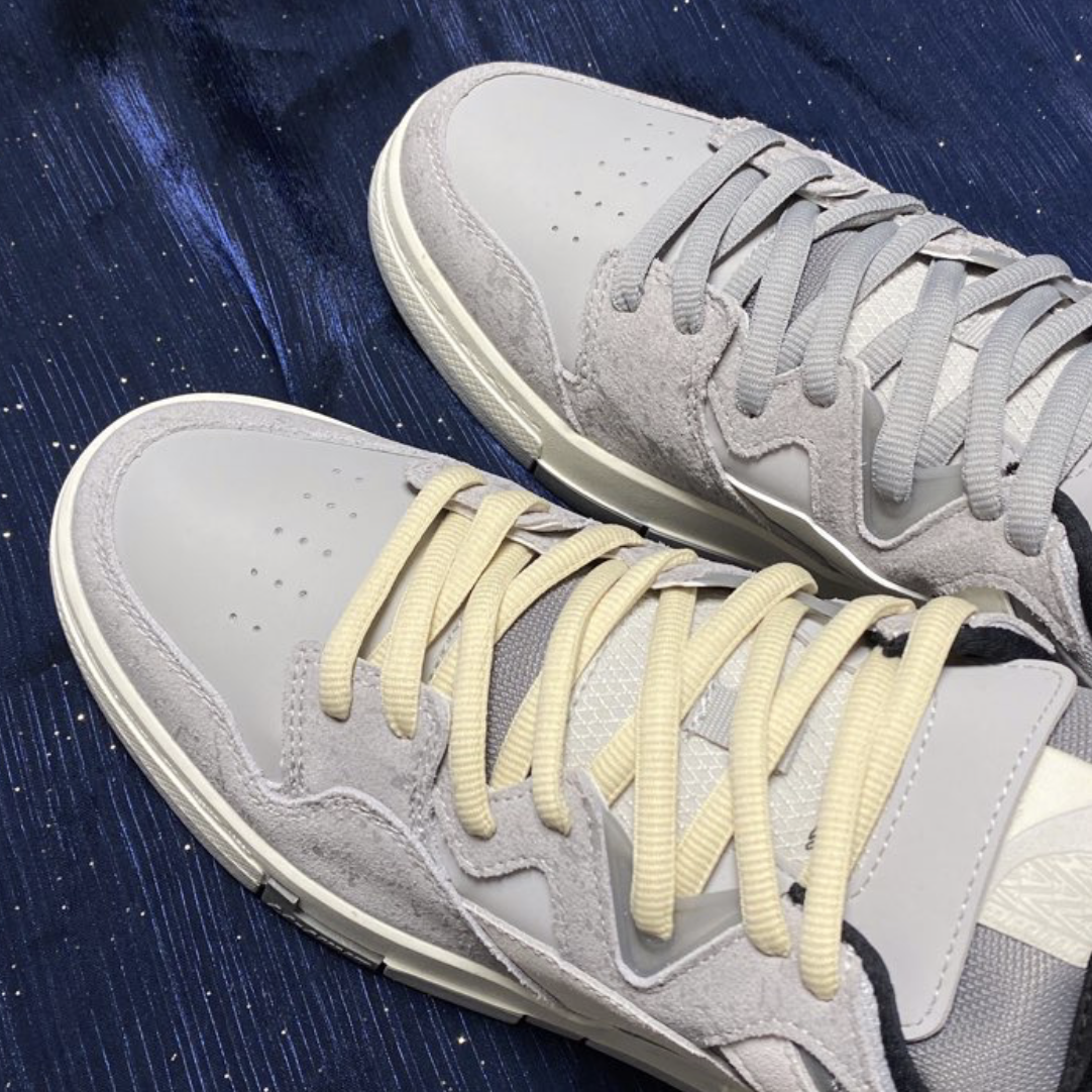 适配白色鸳鸯印花aj4米白lining麻绳灰棉微晶鞋带