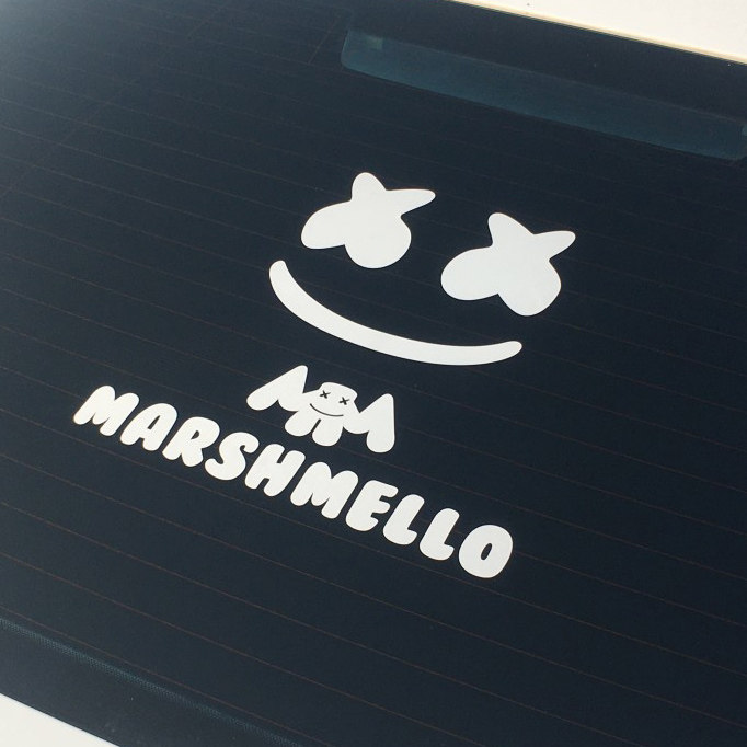 marshmello棉花糖潮牌汽车贴纸电子音乐xx眼笑笑脸dj汽车装饰贴