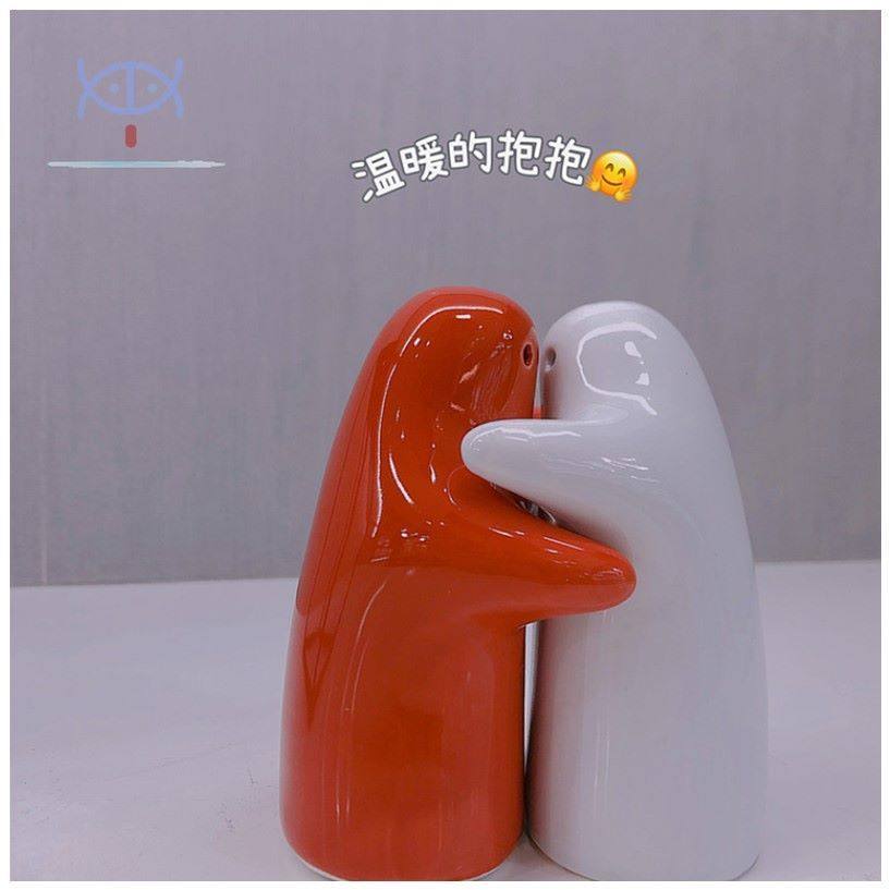 摆件日系创意温暖抱抱小人壁咚陶瓷味具拥抱摆件