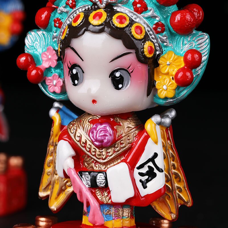 新品老北京京剧戏曲摆件脸谱装饰玩偶摇头娃娃脸谱