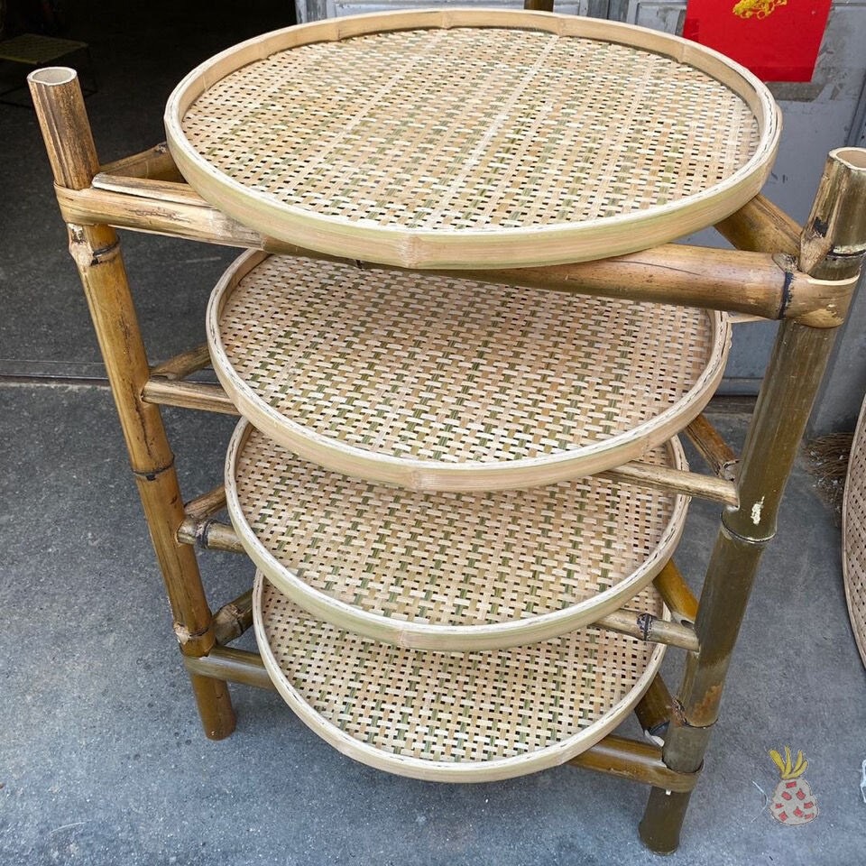 架多子菜竹编天物b竹竹火架层q箕锅置簸架竹架品脚子制然楠架三竹