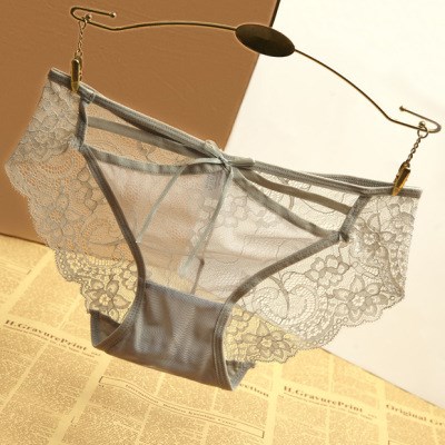 性感内裤女性惑调情火辣激情灰色低腰蕾丝透明超薄款性憾诱惑女士