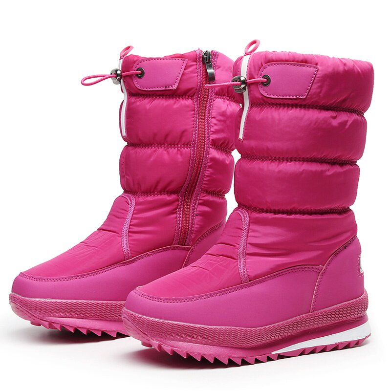 新款冬季女鞋加厚加绒保暖棉鞋防水雪地靴女士防滑雪地鞋棉靴子