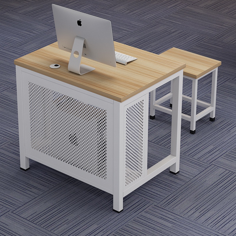 学校培训班机房电脑桌单人位带隔板微机后置现代办公电脑桌