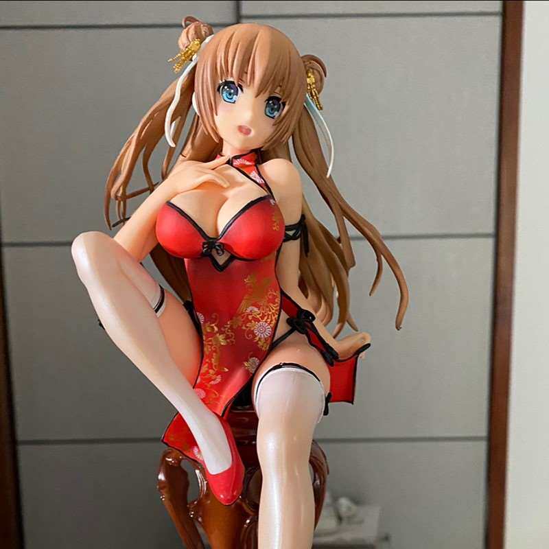 动漫早咲小春旗袍软体丸子双马马尾盒装手办手办