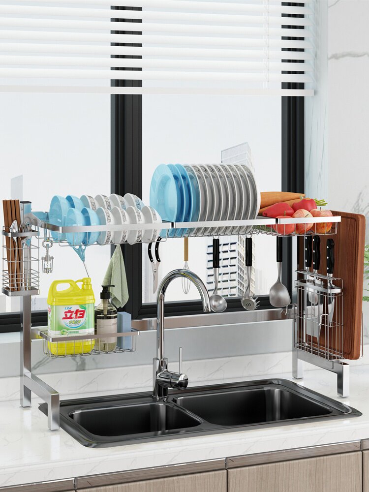 收架水架纳锈碗厨筷碟水架x刀架厨不置滤用钢碗房水家槽沥房架物