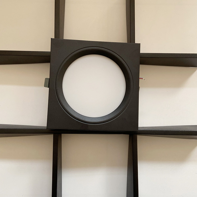 led格栅筒灯15x15嵌入式网格黑白天花射灯方形筒灯