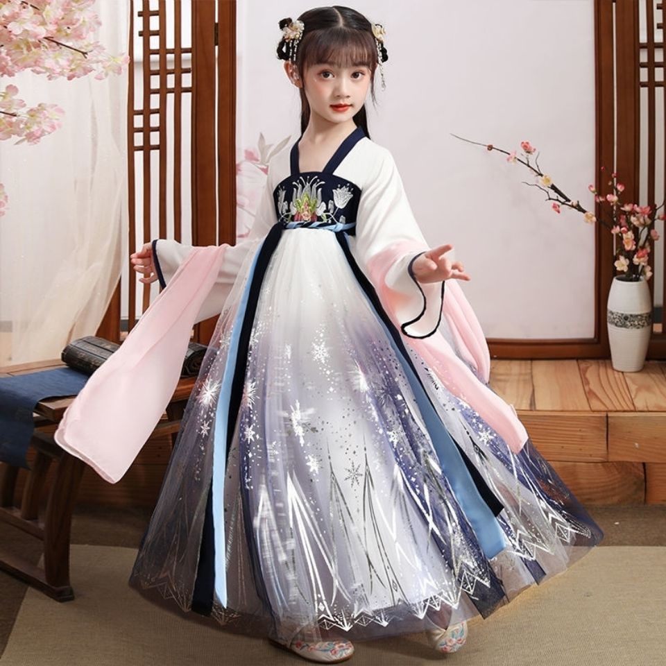 汉服女童12岁超仙襦裙套装中小小女孩齐胸连衣裙汉服