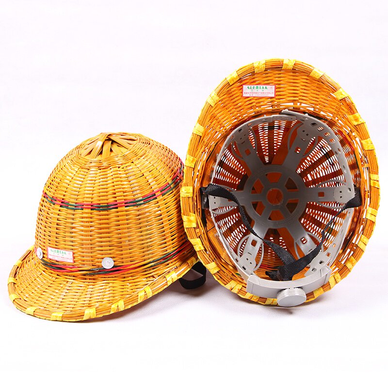 安全帽竹编手工编织透气遮阳施工建筑工程防护安全帽