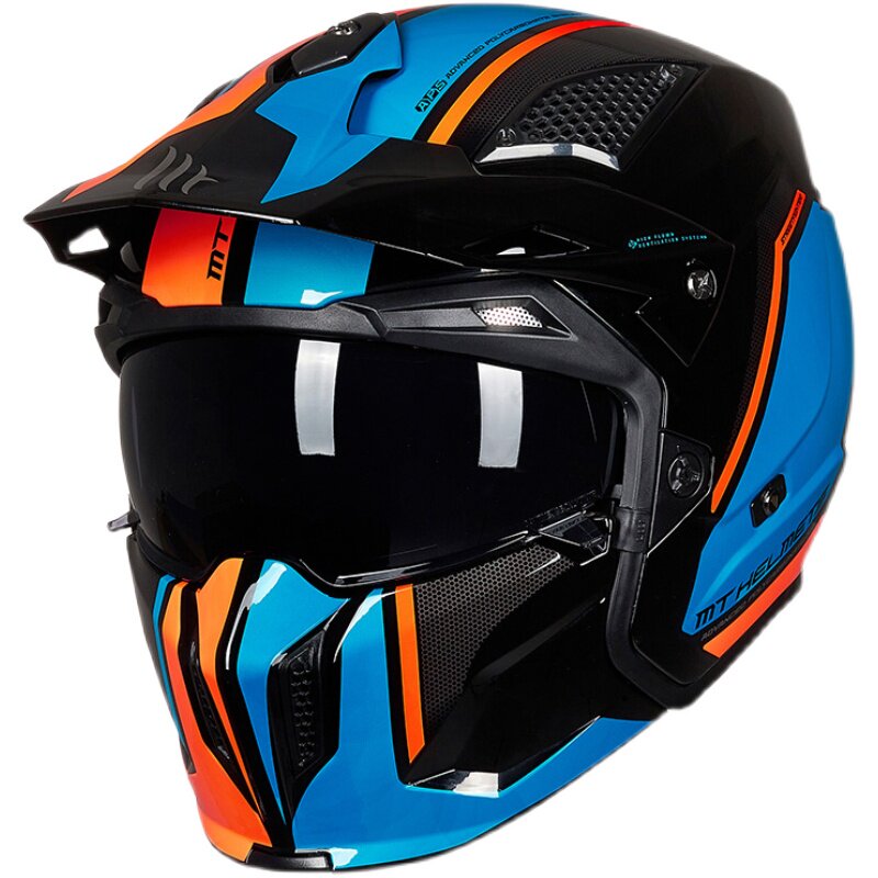 西班牙mt头盔摩托车复古街霸组合半盔全盔安全帽摩托车头盔