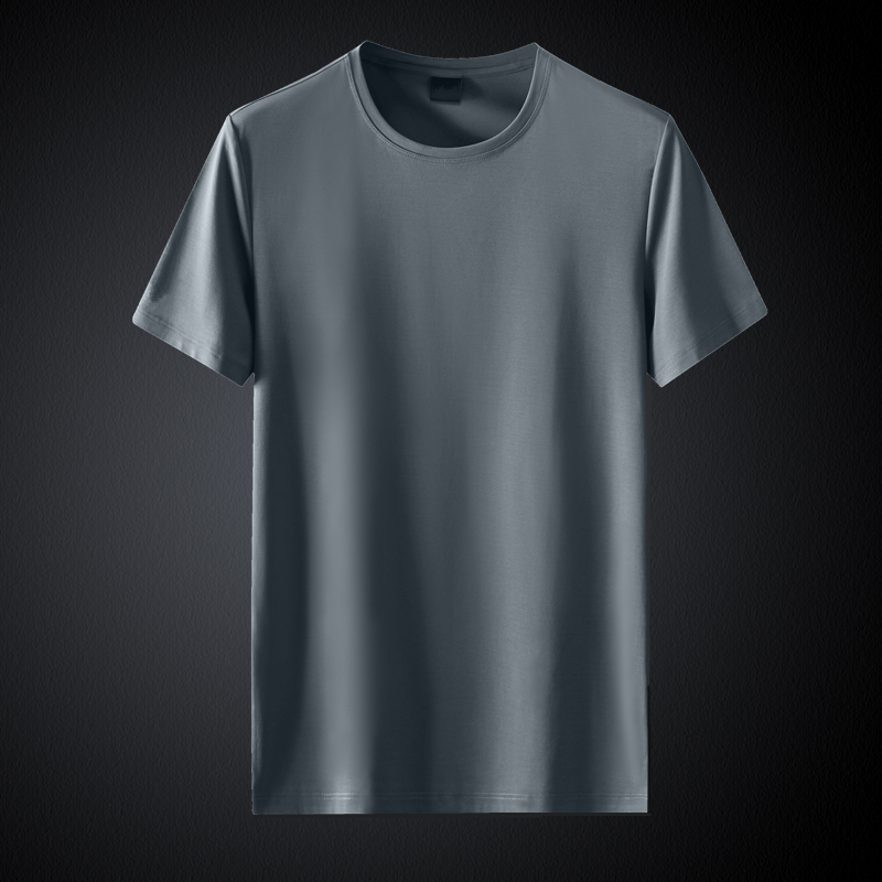 80支双面丝光新疆长绒纯棉夏季男装短袖t恤圆领冰丝高端速干半袖