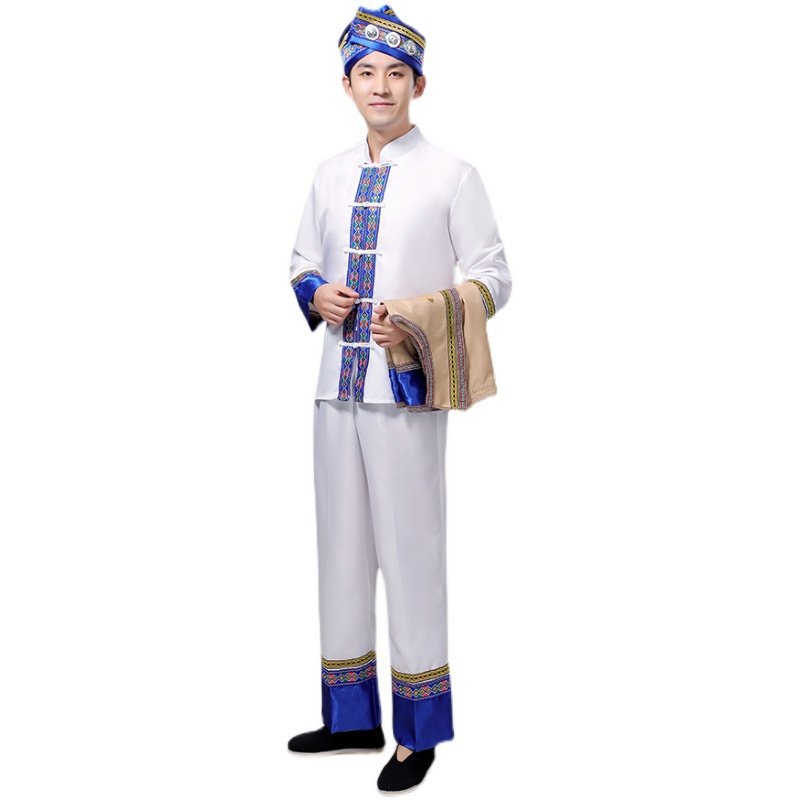 2021新款成人布朗族男装少数少数民族民族风舞蹈演出服民族服装