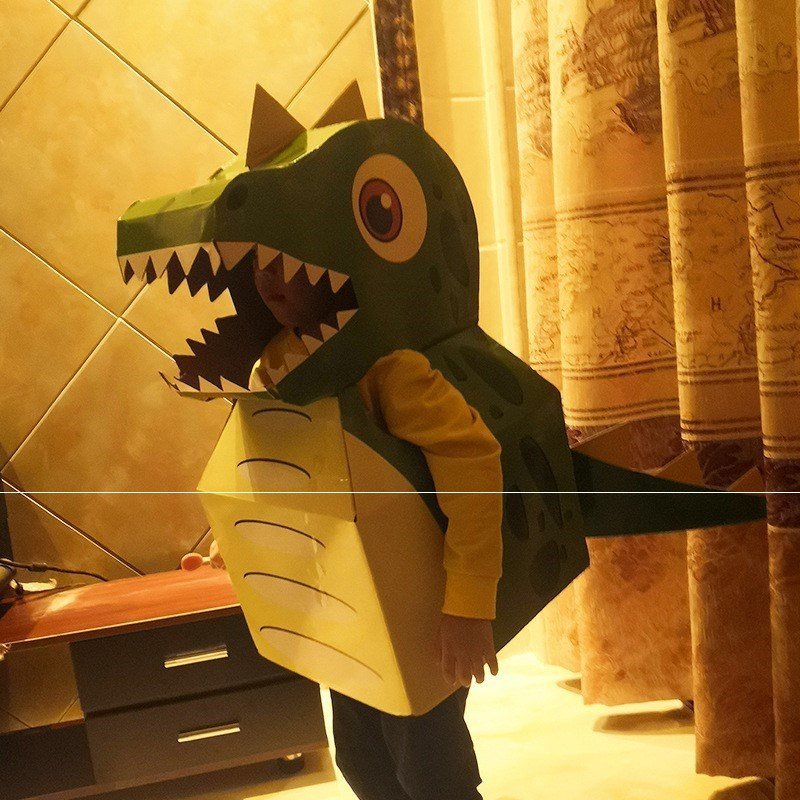新款折纸衣服抖音同款恐龙纸箱可穿穿戴纸壳建构