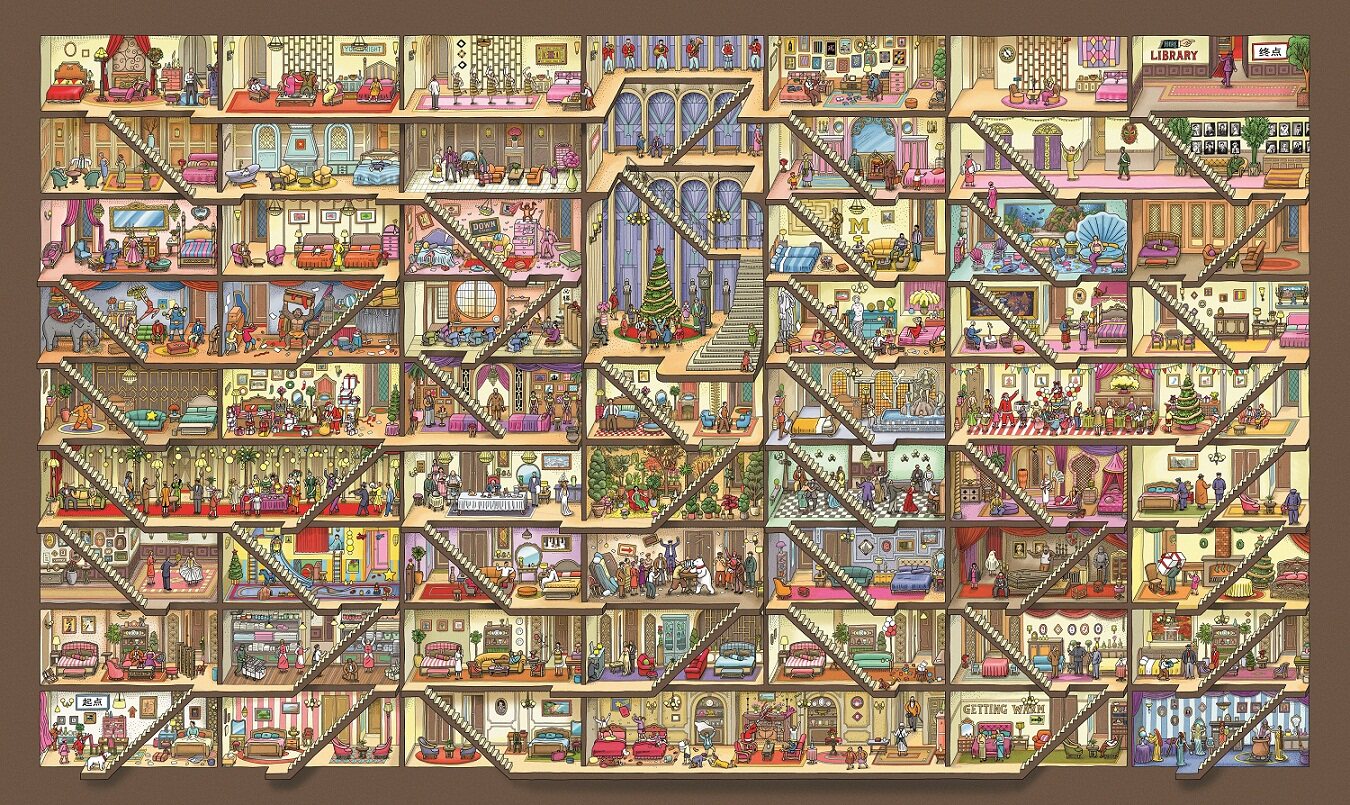 福思vox拼图成年减压1000片高难度桌游玩具迷宫拼图