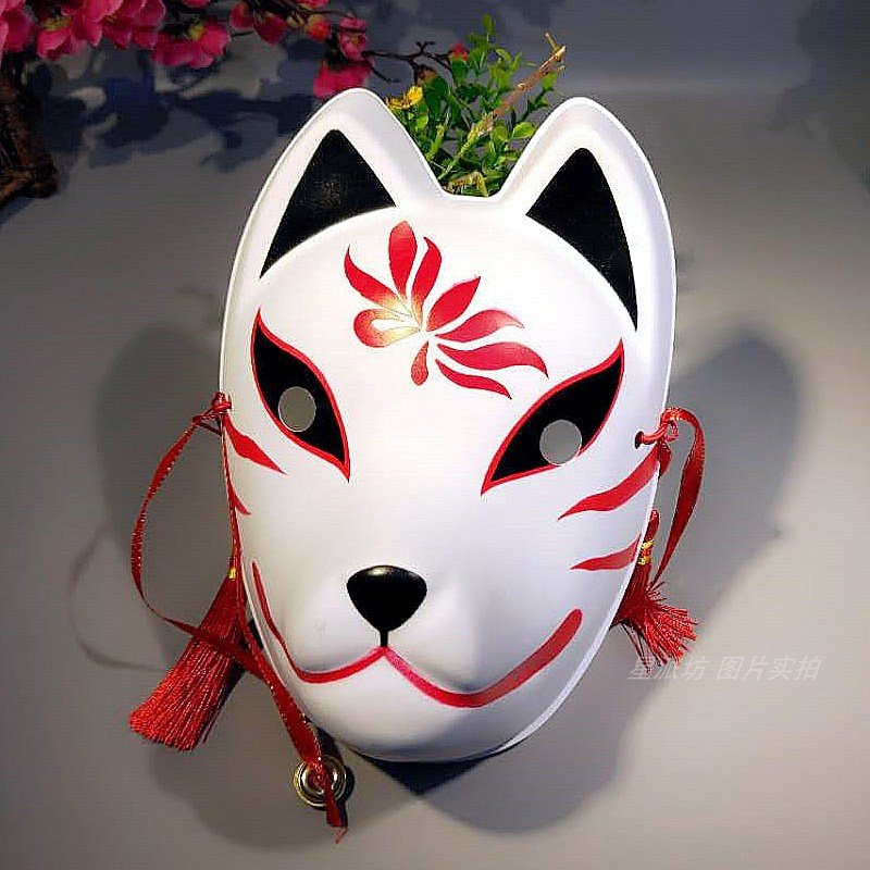 阿金日式狐狸面具荧火之森舞会半脸儿童成人全脸谱漫展男女脸谱co