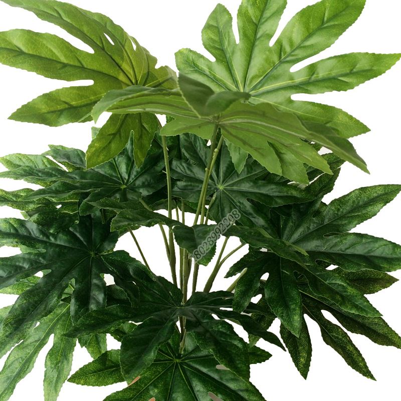 仿真植物盆栽18叶八角金盘50cm小树塑料花挂仿真绿植