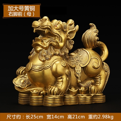 铜貔貅财位摆件纯b铜豸皮貅招财聚财守财天禄皮裘公母一对客厅售价