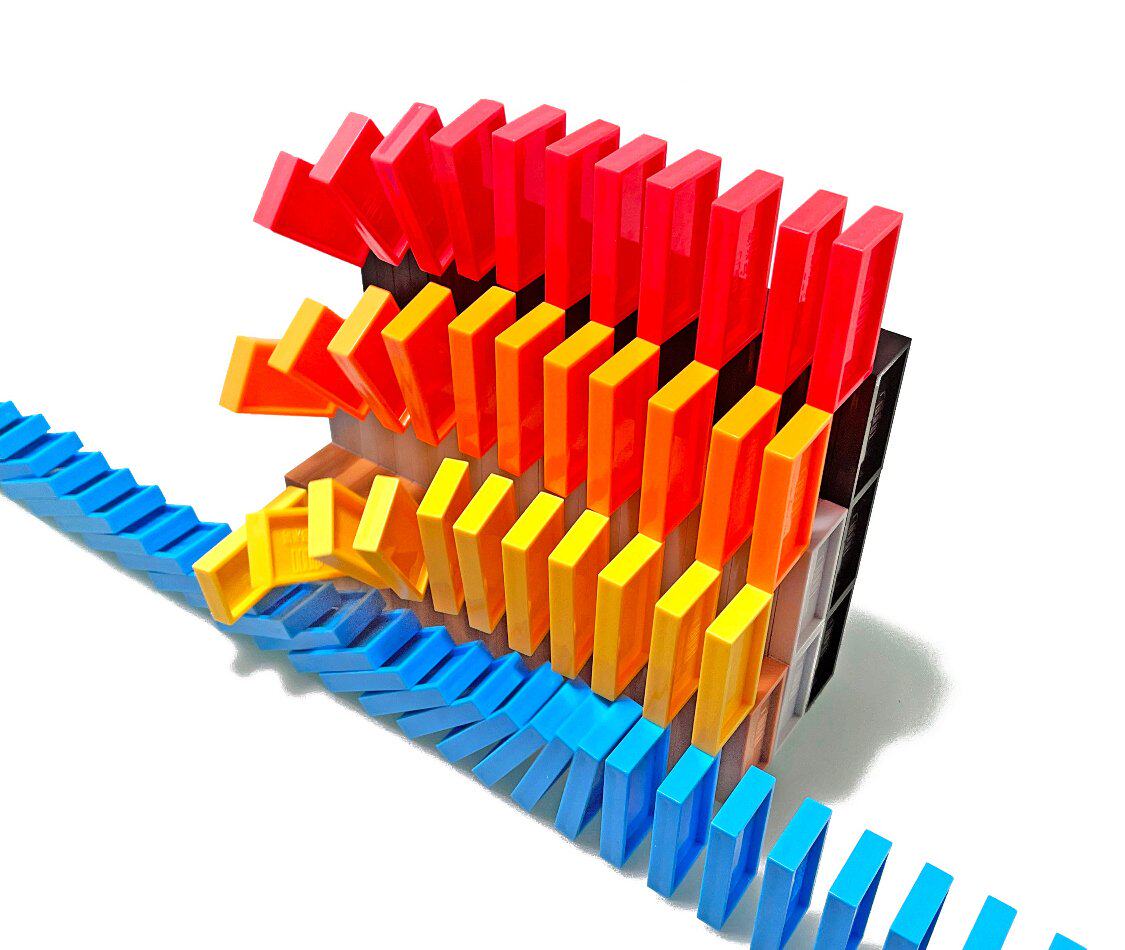 儿童多米诺骨牌多米诺大全全家福套装益智建构拼装彩色多米诺骨牌