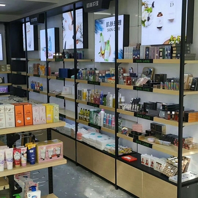 展示柜店带铁屈品氏化妆品化妆柜架展示陈列箱灯化妆品货架
