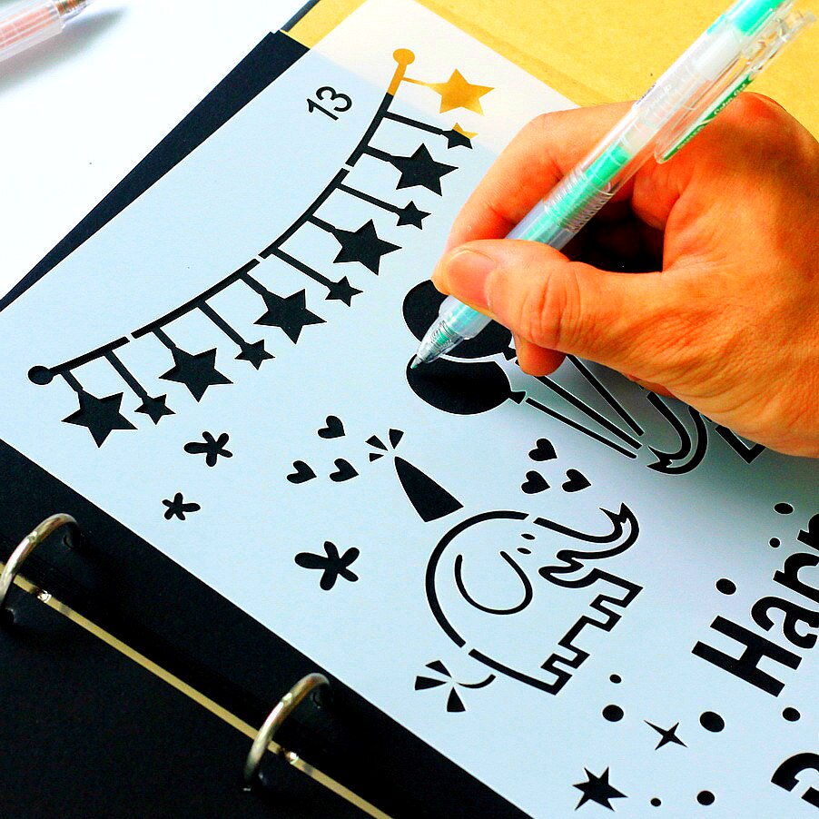 卡通绘画模板成长手册diy相册装饰材料幼儿园档案相册