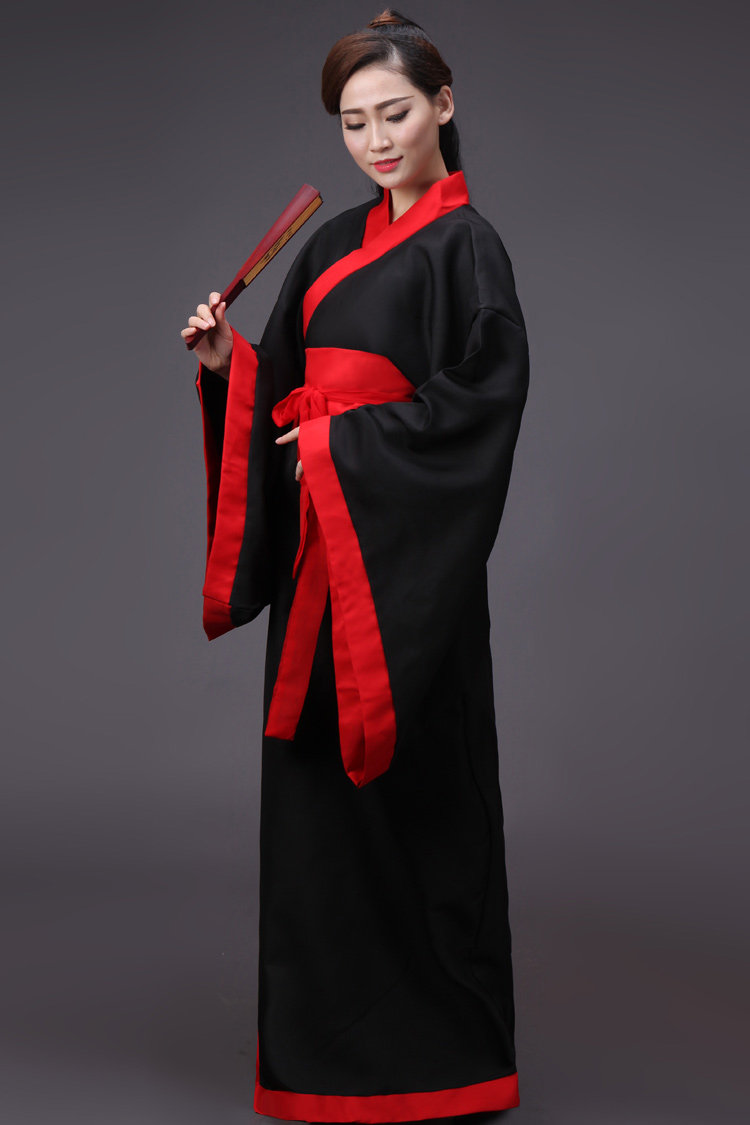 直裾书生汉服黑色古代深衣华服唐装民族服装