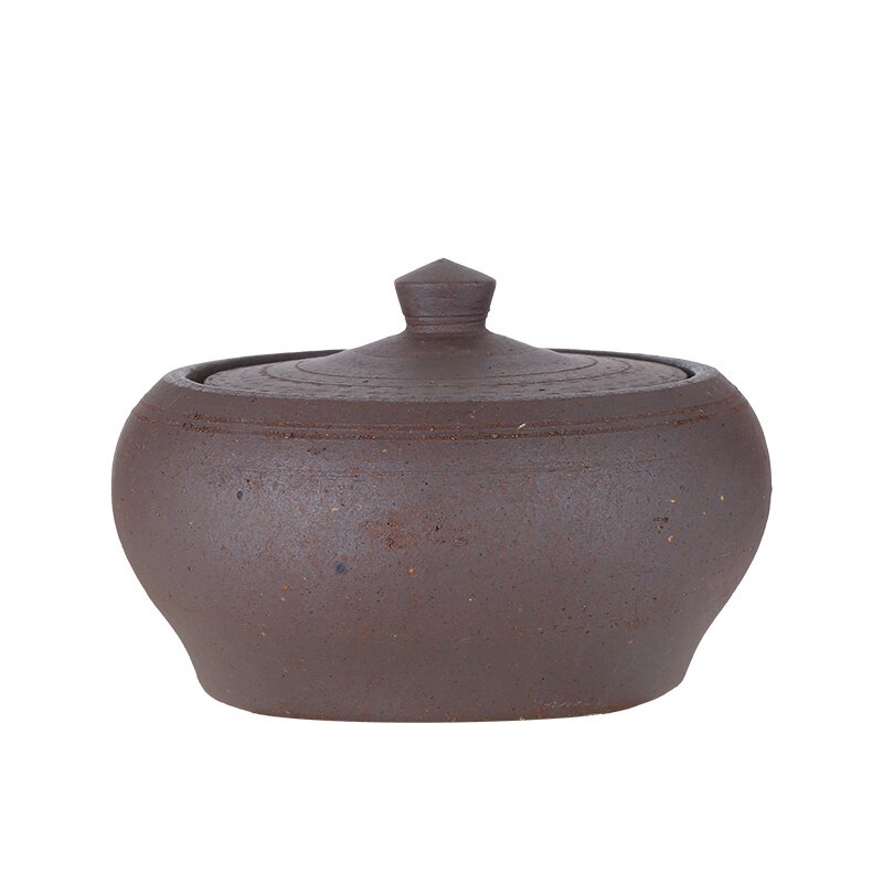 红泥装碳盆木炭橄榄炭钵乌榄核桃篮子粗陶炭槽茶道